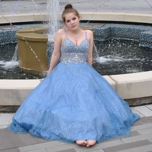 Gorgeous Blue Princess Prom Dress